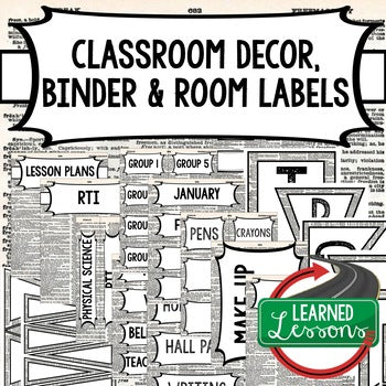 SECONDARY CLASSROOM DECOR, BINDER LABELS, Dictionary - preview 1