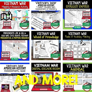Vietnam War Bundle | U.S. History Activities | Print & Digital Google Classroom - preview 4