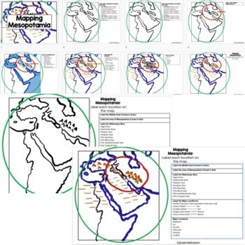 Mesopotamia Map Activity and Research, Mapping Mesopotamia - preview 3