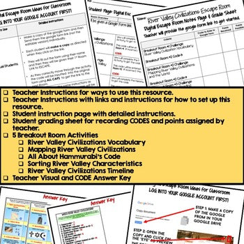 River Valley Civilizations Digital Escape Room, Breakout Room Test Prep - preview 3