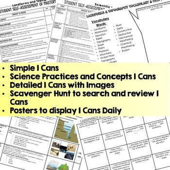 Landforms, Topography I Can Posters Landforms Posters, Earth Science Activity - preview 2