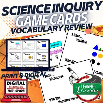 Scientific Inquiry GAME CARDS, Earth Science Game Cards, Earth Science Activity - preview 1