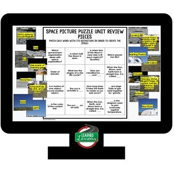 Earth Sun Moon Planets Activity Picture Puzzle Earth Science Activity - preview 3