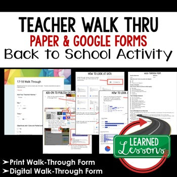 Classroom Walk Through Form | Print & Google Forms | Teacher Observation - preview 1