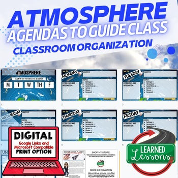 Atmosphere Agenda PowerPoint & Google Slides, Earth Science Agenda - preview 1