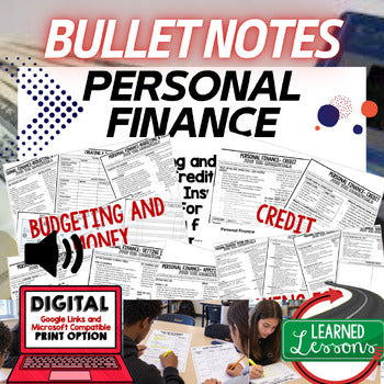 Personal Finance Outline Notes | Financial Literacy Review | Test Prep - preview 1