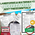 Landforms Outline Notes, Landforms Bullet Notes, NGSS, Google App - preview 1