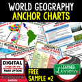 FREE World Geography Posters & Review Pages Volume 2 | Geography Anchor Charts - preview 1