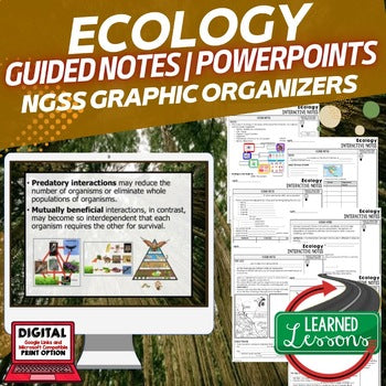 Ecology Guided Notes and PowerPoints NGSS, Life Science Guided Notes - preview 1
