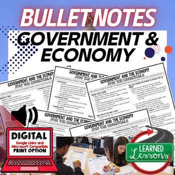 Government & the Economy Outline Notes, Bullet Notes, Unit Review, Test Prep - preview 1