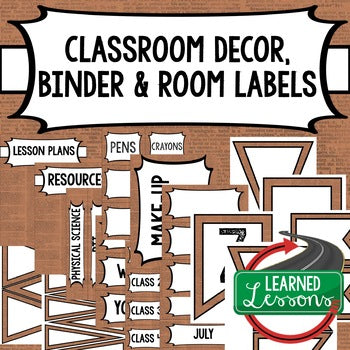 SECONDARY CLASSROOM DECOR, BINDER LABELS, DICTIONARY DARK - preview 1
