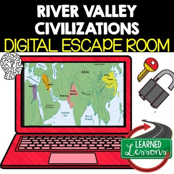 River Valley Civilizations Digital Escape Room, Breakout Room Test Prep - preview 1