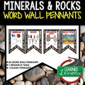 Minerals Word Wall Pennants  Earth Science Word Wall Rock Cycle Word Wall - preview 1