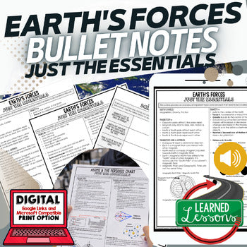 Earth's Forces Outline Notes, Earth's Forces Bullet Notes, NGSS - preview 1