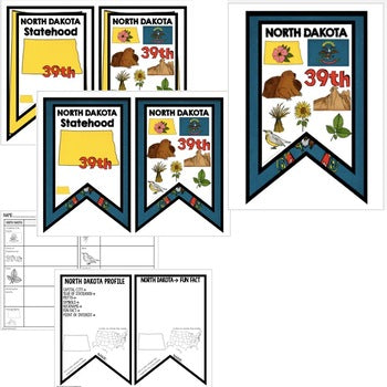 North Dakota History Word Wall, State Profile, North Dakota Activities Posters - preview 2