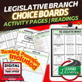 Legislative Branch Activities Choice Board, Digital Google Learning & Print - preview 1