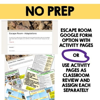Adaptations Digital Escape Room, Adaptations Activity Life Science Escape Room - preview 4