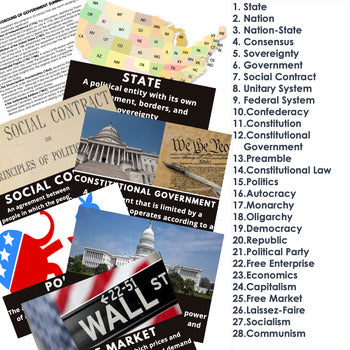 Government Word Wall | Civics Vocabulary Activities | Background of Government - preview 2