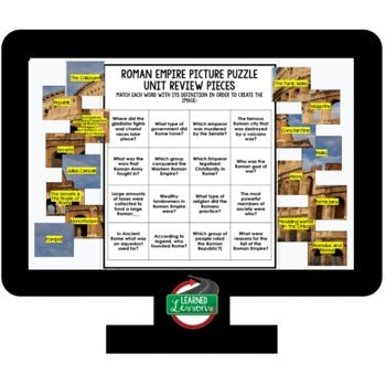 Roman Empire Activity Vocabulary Picture Puzzle World History Curriculum - preview 3