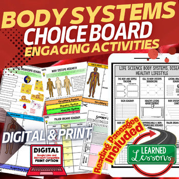 Body Systems Activities Body System Choice Board Life Science Choice Board - preview 1