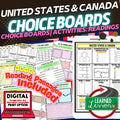 United States Activities Canada Activities, Choice Board, Distance Learning - preview 1