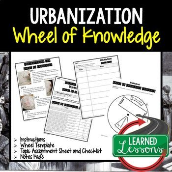 Urbanization Activity, Wheel of Knowledge (Interactive Notebook) - preview 1