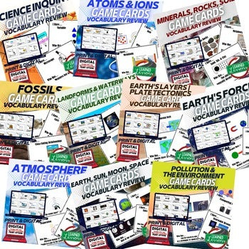 Earth Science Game Cards Bundle | NGSS Vocabulary Review Games | Print & Digital - preview 2
