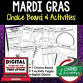 Mardi Gras Activities, Choice Board, Google Link, Digital Graphic Organizers - preview 1