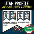 Utah History Word Wall, State Profile, Utah Activities Utah Posters US History - preview 1