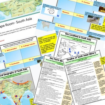 South Asia Geography Escape Room Digital Breakout World Geography Activity - preview 2