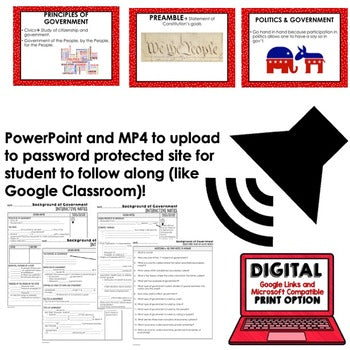 Government Guided Notes & PowerPoint | Civics Google Slides | Print & Digital - preview 2