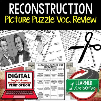 RECONSTRUCTION Activity Picture Puzzle Unit Review, Study Guide, Test Prep - preview 1