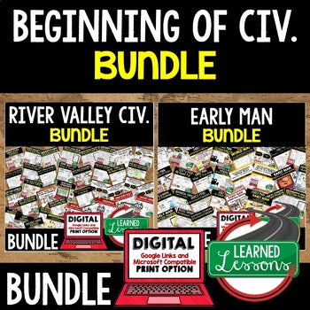 Early Humans & River Valley Civilizations Bundle | World History Activities - preview 1