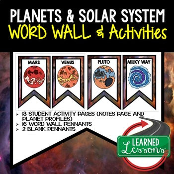 Planets Solar System Word Wall and Activity Earth Science Word Wall Posters - preview 1