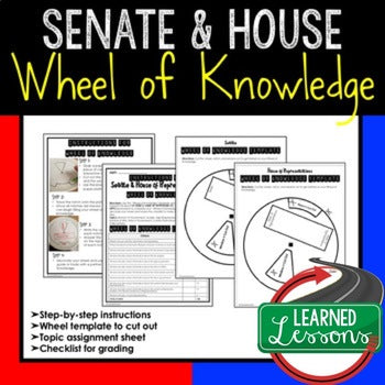 Senate and House of Representatives Wheel of Knowledge Interactive Notebook Page - preview 1