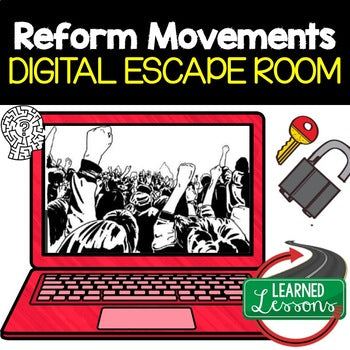 1800s Reform Movement Escape Room | Digital Breakout | U.S. History Activity - preview 1
