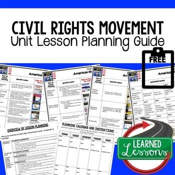 Civil Rights Movement Lesson Plan Guide, American History BACK TO SCHOOL - preview 1