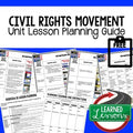 Civil Rights Movement Lesson Plan Guide, American History BACK TO SCHOOL - preview 1