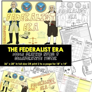 Federalist Era Collaborative Poster, Doodle Graphic Notes, Print & GOOGLE - preview 4