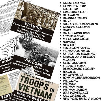 The Vietnam War Word Wall Activity Pages U.S. History Word Wall - preview 2