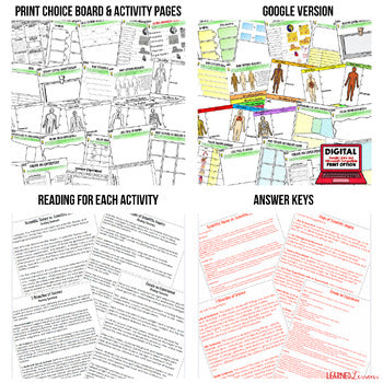 Body Systems Activities Body System Choice Board Life Science Choice Board - preview 2