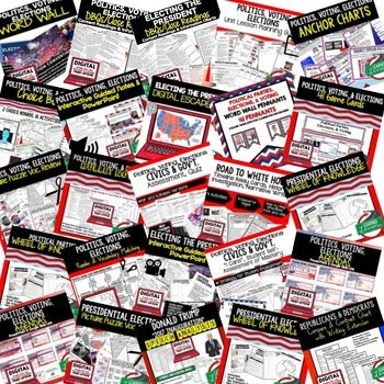 Politics, Voting & Elections Bundle | Civics Activities | Print & Google - preview 2