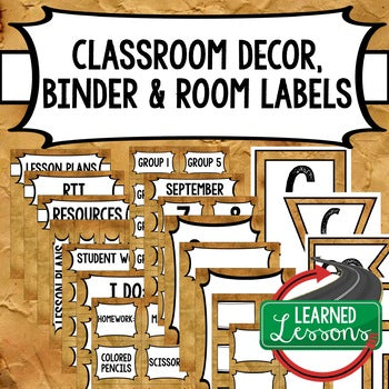 SECONDARY CLASSROOM DECOR, BINDER LABELS, Grunge - preview 1