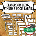 SECONDARY CLASSROOM DECOR, BINDER LABELS, Grunge - preview 1