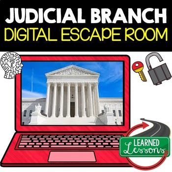 Judicial Branch Digital Escape Room, Breakout Room Activity Pages No Prep - preview 1