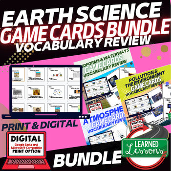Earth Science Game Cards Bundle | NGSS Vocabulary Review Games | Print & Digital - preview 1