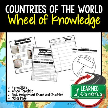 Countries Activity, Wheel of Knowledge (Interactive Notebook) - preview 1