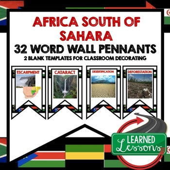 Africa South of Sahara Word Wall World Geography Word Wall Geography Posters - preview 1