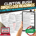 Presidents Clinton & Bush DBQ Close Reading Textbook Replacement Google Print - preview 1