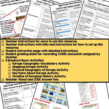 Europe Asia Geography Escape Room | Digital Breakout | World Geography Activity - preview 3
